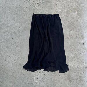 Vintage black maxi skirt / plus size